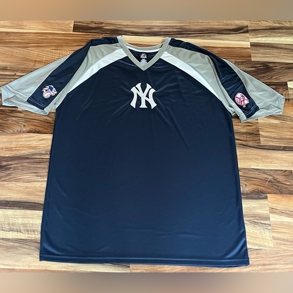 New York Yankees Jersey Extra Large Tall Blue Shirt Majestic Baseball AL - Picture 1 of 8